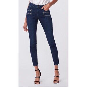PAIGE Women's Sz 25 High Rise Edgemont Dark Wash Denim Jeans Double Zip Pockets